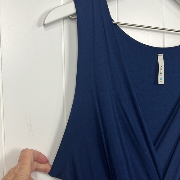 Gilli Womens Maxi Tank Dress XL Navy Bodice Turquoise Pink Skirt Abstract Print - Picture 4 of 12